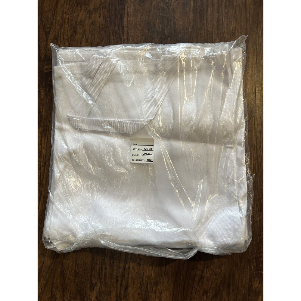 White Canvas Totes 14” Shopping Gift Bags for Crafts Art Projects Party 12 Pack